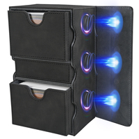 Boîte de rangement pour cartes TCG en cuir PU de haute qualité JUZI, avec couvercle magnétique, pour jeux de table, cartes à collectionner, dés, écologique et portable