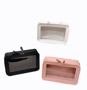 Sac cosmétique transparent en PVC, sac de rangement portable de grande capacité, sac à maquillage transparent, pochette à fermeture éclair, nouvelle mode 2024 - Product Image 1