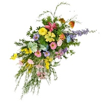 Premium bulk decoratieve bruiloft bloemenarrangementen met realistische, groene, blauwe bloemen voor de achtertuin.