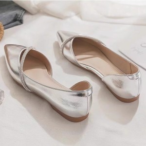 Zapatos Planos de Mujer Plateados Elegantes con Punta en Pico, Antideslizantes y de Boca Baja, Estilo Verano 2025 - Product Image 4