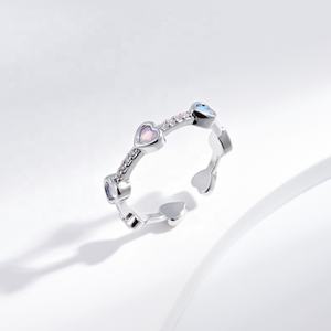 wholesale price plata 925 sterling <b>silver</b> vintage small <b>ring</b> bulk fashion wedding opening <b>opal</b> ladies stackable butterfly <b>rings</b> - Product Image 4