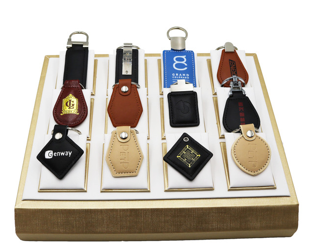 Factory Price NFC Keyfob Custom Embossed Logo N213/N215/N216 RFID Leather Keychain