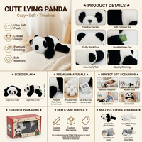 Jouets en peluche panda en coton PP super doux personnalisés OEM, adorables animaux en peluche, poupées en peluche