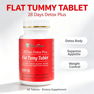 28 Days Detox Plus Flat Tummy Tablet <b>Herbal</b> Pills Suppress Appetite Burn Fat Detox Dietary <b>Supplement</b> Tablets for Weight Control - Product Image 1
