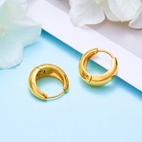 1 Paire Boucles d'Oreilles Anneaux Huggie en Acier Inoxydable 316L 20G Charnues Style Clique Hélice Cartilage Bijoux Plaqué PVD Mode Quotidienne