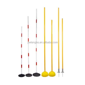 Manufacture Sports Speed Coaching Stick Base for Soccer field with spring nails Agility Spring Slalom Pole Rubber base