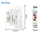 Relais temporisé modulaire étoile-triangle Ourtop, minuterie réglable 0,1s-10min pour rail DIN pour le contrôle des moteurs