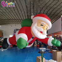 Père Noël gonflable géant LED pour Noël, Père Noël grimpeur pour décoration extérieure de jardin