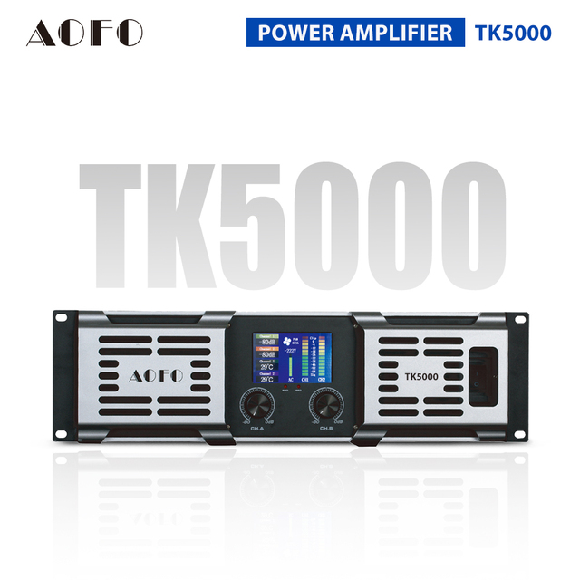 AOFO TK5000 3U TD Class Professional Power Amplifier 2200W with LCD Display for Subwoofer Stage Sound