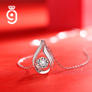 Collier élégant en forme de goutte d'eau, 1 carat de moissanite, argent 925, livraison rapide, collier étincelant pour un rendez-vous galant ou un anniversaire - Product Image 2