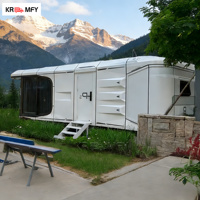 Maison conteneur capsule spatiale contemporaine et étanche, pod de luxe préfabriqué avec design extensible