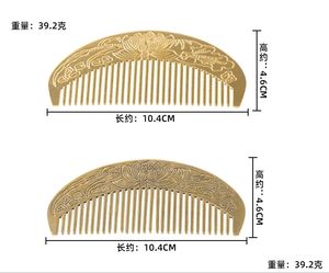 प्राचीन पीतल की मृत्यु-कास्टिंग राहत कंघी रेट्रो फूल तांबे कंघी शिल्प - Product Image 3