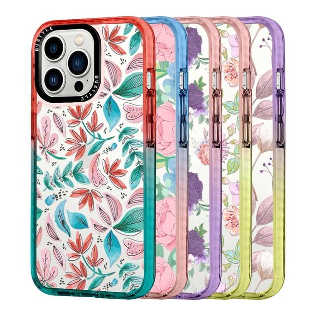 Personalized UV Painted Customizable Transparent Back TPE PC Phone Case for 15 14 13 Shockproof Bumper Camera Ring