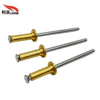 Rivets aveugles en laiton à extrémité ouverte M3.2 M4.0 M4.8 M6.4, rivets aveugles à tête dôme en cuivre avec mandrin en acier