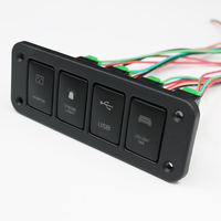 Interrupteur de remplacement de voiture automatique 12 volts LED ON-OFF Panneau de commutateur à bouton-poussoir