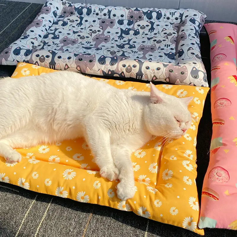 สัตว์เลี้ยงฤดูร้อนทั่วไปMoisture-Proofสวมใส่หนาสุนัขCool Coolingล้างทําความสะอาดได้Non-Stick Fur Cat Sleeping Mat