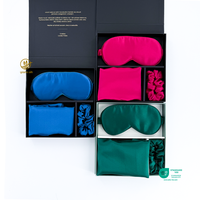 Ensemble de taies d'oreiller carrées en soie pure 100% brillante de luxe personnalisées, avec fermeture éclair, chouchous pour cheveux, masque pour les yeux, motif animal de dessin animé, boîte cadeau écologique