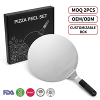 Pengangkat Pizza Manjia 12 inci, Spatula Pengangkat Pizza untuk Memanggang di Oven, Adonan Pizza Buatan Sendiri, Nampan Penyaji Kue Pizza, Pengangkat Pizza
