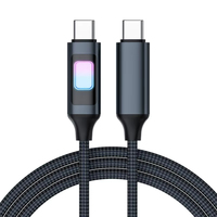 Cable de Carga Rápida USB Dual Tipo C a C con Luz Ambiental RGB de 100W para iPhone 15 16 17 Huawei Samsung Xiaomi iPad