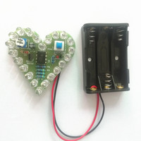 Kit de bricolage Lampe respirante en forme de cœur Kit LED respirant DC 4V-6V Rouge Blanc Bleu Vert Production électronique DIY pour l'apprentissage