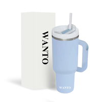 Wanto 30oz 40oz cangkir termos, cangkir Tumbler, cangkir termos, pegangan lurus, Infuser teh terisolasi bahan baja tahan karat dengan harga kompetitif