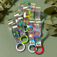 Cordón de PVC Vibrante Personalizado, Correa de Muñeca Transparente Impermeable, Llavero para Porta Identificaciones, Bonito Colgante para Bolsos, Regalo Creativo para Fiestas