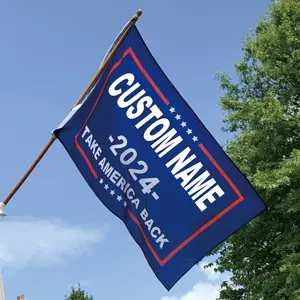 Custom Make America Great Again 2024 President Election Single Double Side Printed Polyester Flag Banner