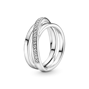 Anillo de Mujer Original <span class=keywords><strong>Pando</strong></span>, Chapado en Oro de 18K con Circonita, Estilo Lujoso y Ligero, Anillos de Boda para Pareja, Joyería Popular, Éxito de Ventas, Festivales - Product Image 2