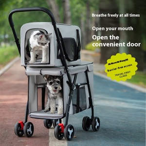 Carrito Distribuidor Cochecito Perro Gato Mascota con Transportador Desmontable <span class=keywords><strong>para</strong></span> 2 <span class=keywords><strong>Perros</strong></span> - Product Image 4