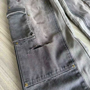 कस्टम जींस निर्माता डबल घुटने उच्च गुणवत्ता वाले बैगी कार्गो पैंटालून फ्लड पुरुषों डेनिम पैंट आपूर्तिकर्ता - Product Image 3