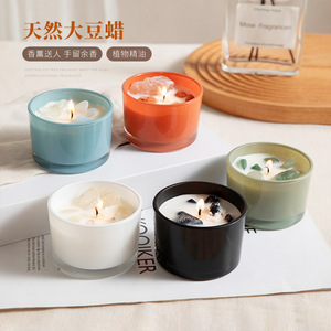 Scented Candle Cylinder Cup Shaped Handmade Soy Wax Fragrance Home Decoration - Product Image 2
