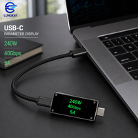 Kabel LUNG KAY USB4 40Gbps 240W PD3.1 EPR Pengisian Cepat 8K 60Hz Video Kompatibel Thunderbolt 4 E-Marker Nilon Terjalin