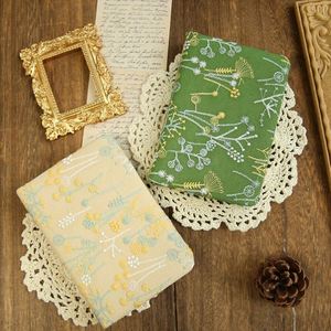 Bloc de notas bordado cubierto de tela A6, 100 hojas, cuaderno pequeño portátil, diario con líneas horizontales en blanco, planificador - Product Image 5