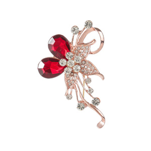 Broches de Flores con Diamantes para Mujer, Aleación Chapada en Oro, Diseño Elegante, Uso Diario, Regalo para Compromiso, Boda o Fiesta - Product Image 5