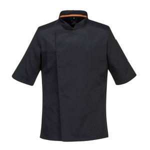 PORTWEST - C738BKRS Meshair Pro chaqueta negra de manga corta-EAN 5036108323418 CHEFS AND FOOD INDUSTRY WORKWEAR - Product Image 1