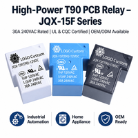 Relais de puissance PCB 40A 12V 24V, relais électromagnétique 4, 5 ou 6 broches T90 JQX-15F, relais scellé