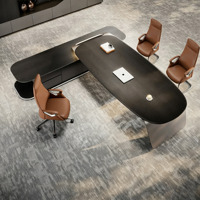 Bureau de direction moderne de luxe en forme de L, table créative pour PDG, mobilier de bureau haut de gamme pour managers, montage facile, durable