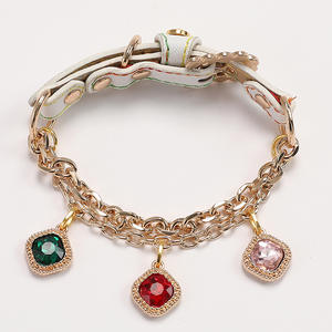 Diamante Pérola <span class=keywords><strong>Pet</strong></span> Colar Chumbo Corda Luxo Dog Jóias Strass Collar Leash Set - Product Image 2