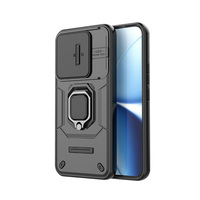 Étui de téléphone de luxe antichoc avec protection magnétique renforcée, anneau métallique durable à 360° et cache-caméra pour Redmi Turbo 5 Max