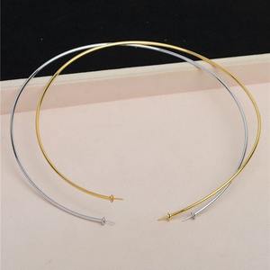 Collier élastique en argent S925 avec double perle et décoration creuse, semi-fini, 5540, collier à mémoire, accessoires et composants de bijoux - Product Image 1