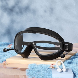<span class=keywords><strong>Lunettes</strong></span> de <span class=keywords><strong>natation</strong></span> HD pour enfants et adultes pince-nez et bouchons d'oreille en silicone anti-buée grand cadre conception sans serrage - Product Image 6