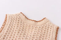 Gilet en tricot pour bébé fille, motif floral personnalisé, mignon, longueur courte, vêtements tricotés pour l'automne