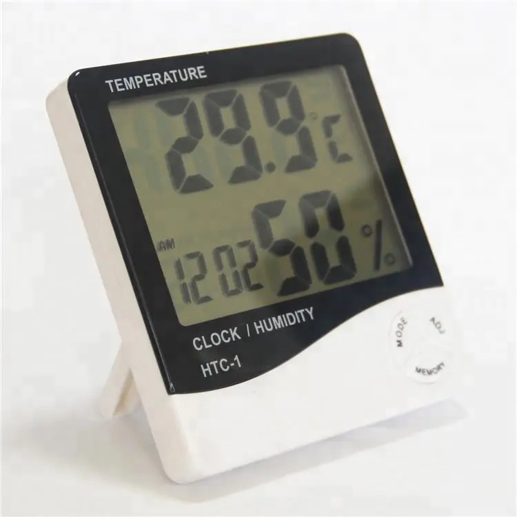 Ruang Dalam Ruangan LCD Digital Thermometer Hygrometer Suhu Kelembaban Meter HTC-1