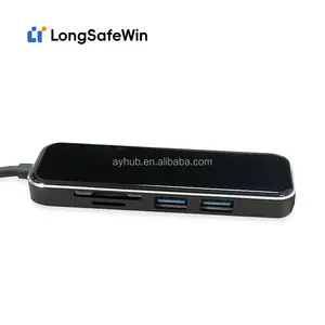 5-in-1 Type C Docking Station USB 3.0 Hub Multi-Functional Device With SD/TF Card Reader For Enhanced Connectivity