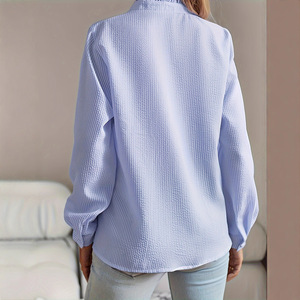 Nuova <span class=keywords><strong>Camicia</strong></span> da <span class=keywords><strong>Donna</strong></span> <span class=keywords><strong>a</strong></span> Maniche Lunghe in Pizzo Tinta Unita, Elegante <span class=keywords><strong>e</strong></span> Raffinata, per Primavera <span class=keywords><strong>e</strong></span> Autunno - Product Image 3