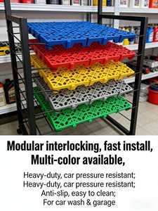 Piastrelle Incastrabili in Plastica Multicolore per Garage, Pavimentazione Drenante per Autolavaggio - Product Image 6