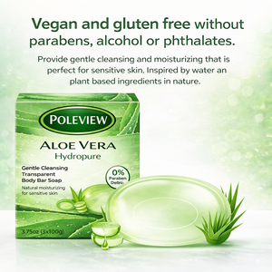 Jabón en Barra Transparente Vegano a Base de Plantas con Aloe Vera y Glicerina para Piel Sensible, para Hombres y Mujeres - Product Image 3