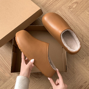 Birkan 2025 automne hiver femmes mode <span class=keywords><strong>fourrure</strong></span> pour pantoufles nouveau style chaud polaire demi pour hommes coton pour vêtements d'extérieur - Product Image 3