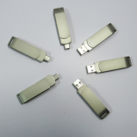 Memoria USB 3.0 Giratoria 2 en 1 para Celular y Computadora, Tipo C OTG, Metálica, Multi-Capacidad, Certificación CE/FCC, Nuevo Regalo Promocional