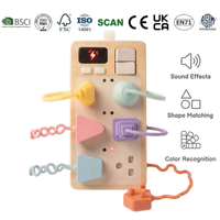 Jouet éducatif précoce en bois, design original, avec 6 fiches assorties en silicone, lumières et sons, pour développer les capacités motrices des enfants
